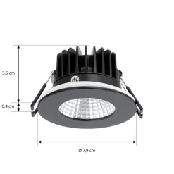 Arcchio LED-downlight Lirin, sort, 2.700K