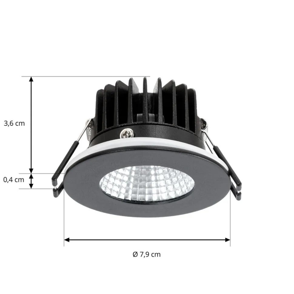 Arcchio LED-downlight Lirin, sort, 2.700K