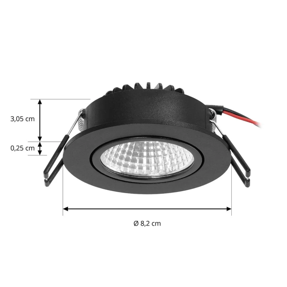 Arcchio LED-downlight Zarik, sort, 4.000K