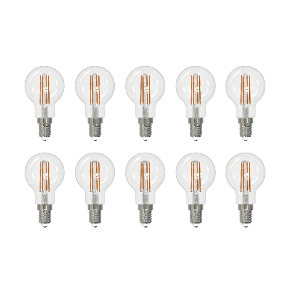 Arcchio LED-filamentpære E14 G45, sæt med 10, 3000 K