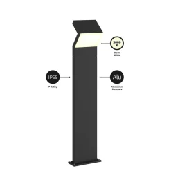 Arcchio LED-gadelampe Havin, antracit, metal, 100 cm