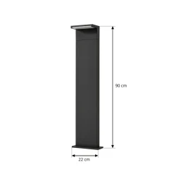 Arcchio LED-gadelampe Iberion, 90 cm, antracit, metal