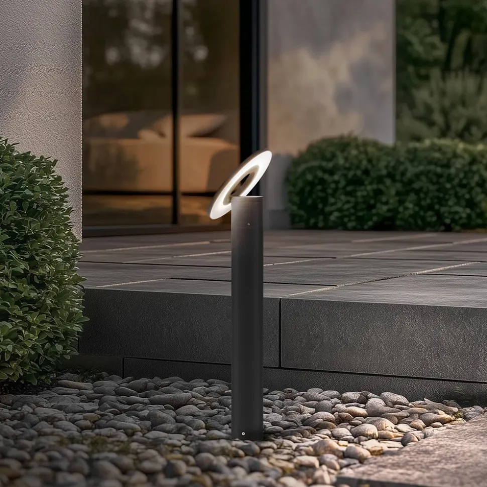 Arcchio LED-gadelampe Tovio, antracit, Ø24cm