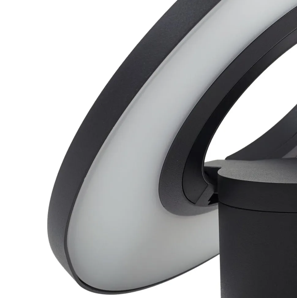 Arcchio LED-gadelampe Tovio, antracit, Ø24cm