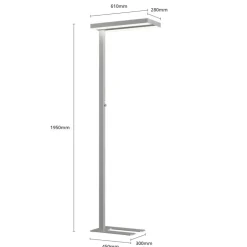 Arcchio LED-gulvlampe Logan Basic, sæt med 2, sølv, 6000 lm