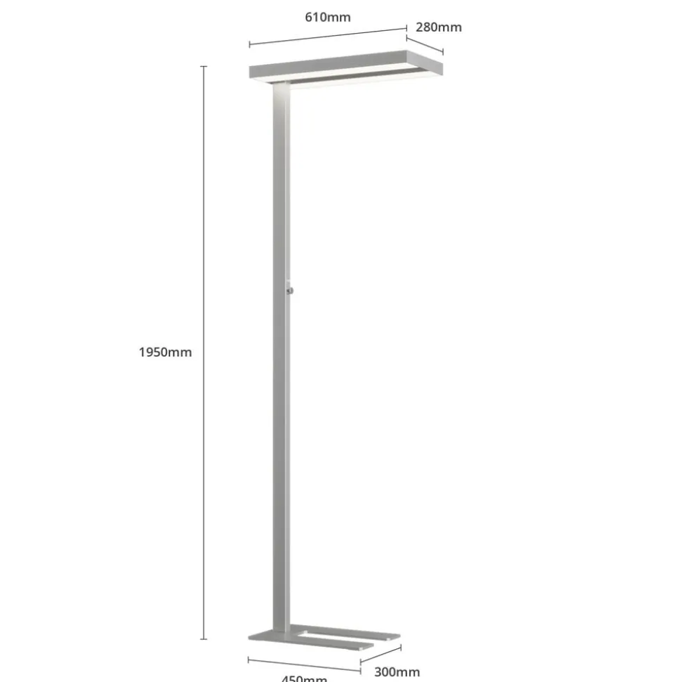 Arcchio LED-gulvlampe Logan Basic, sæt med 2, sølv, 6000 lm
