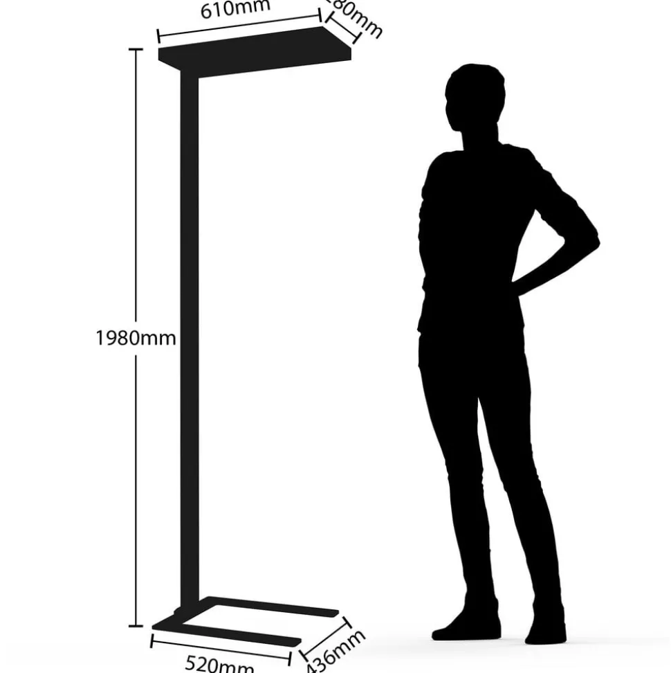 Arcchio LED-gulvlampe Logan Ultra, CCT, sensor, dæmpbar