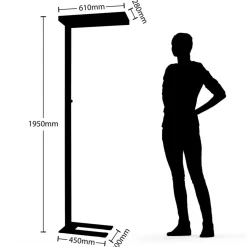 Arcchio LED-gulvlampe Logan Pro, sølv, sensor, dæmpbar