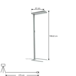 Arcchio LED-gulvlampe Logan Ultra HCL CCT, sølv, dæmpbar