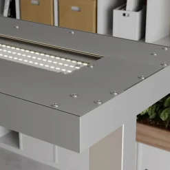 Arcchio LED-gulvlampe Logan Basic, sølv, 6.000 lm, dæmpbar