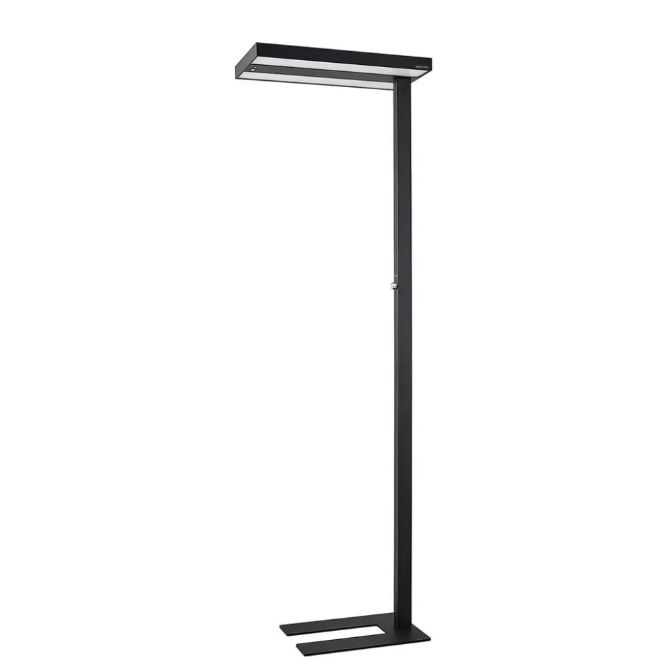 Arcchio LED-gulvlampe Logan Pro, sort, sensor, dæmpbar