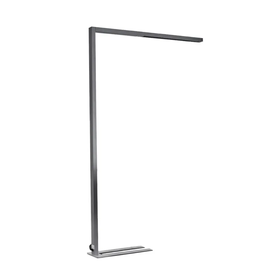 Arcchio LED-gulvlampe til kontor Jolinda, sølv, 4.000 K, sensor