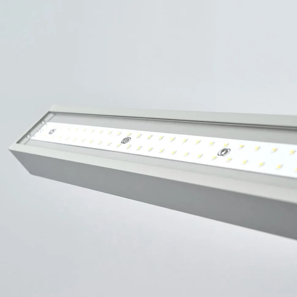 Arcchio LED-gulvlampe til kontor Jolinda, sølv, 4.000 K, sensor