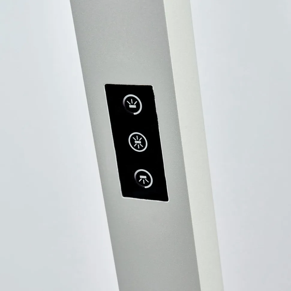 Arcchio LED-gulvlampe til kontor Jolinda, sølv, 4.000 K, sensor