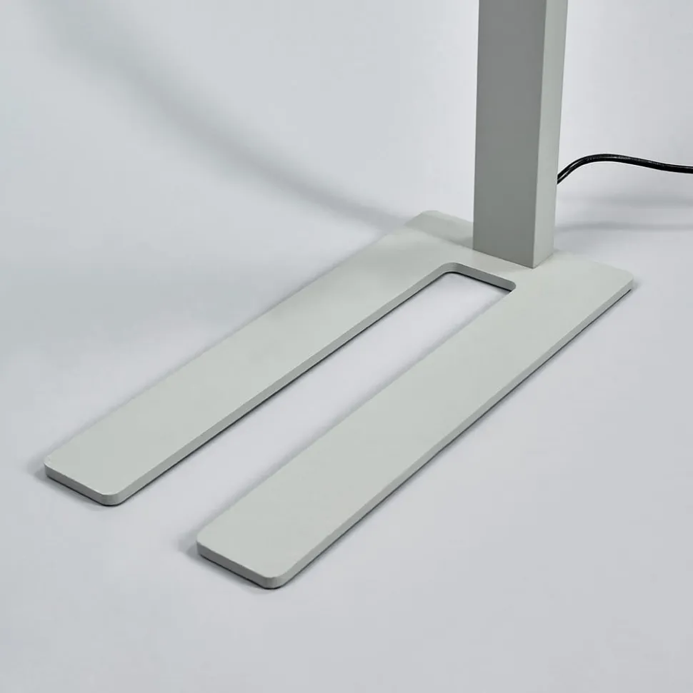 Arcchio LED-gulvlampe til kontor Jolinda, sølv, 4.000 K, sensor