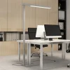 Arcchio LED-gulvlampe til kontor Susi, sølv, sensor, touchdæmper