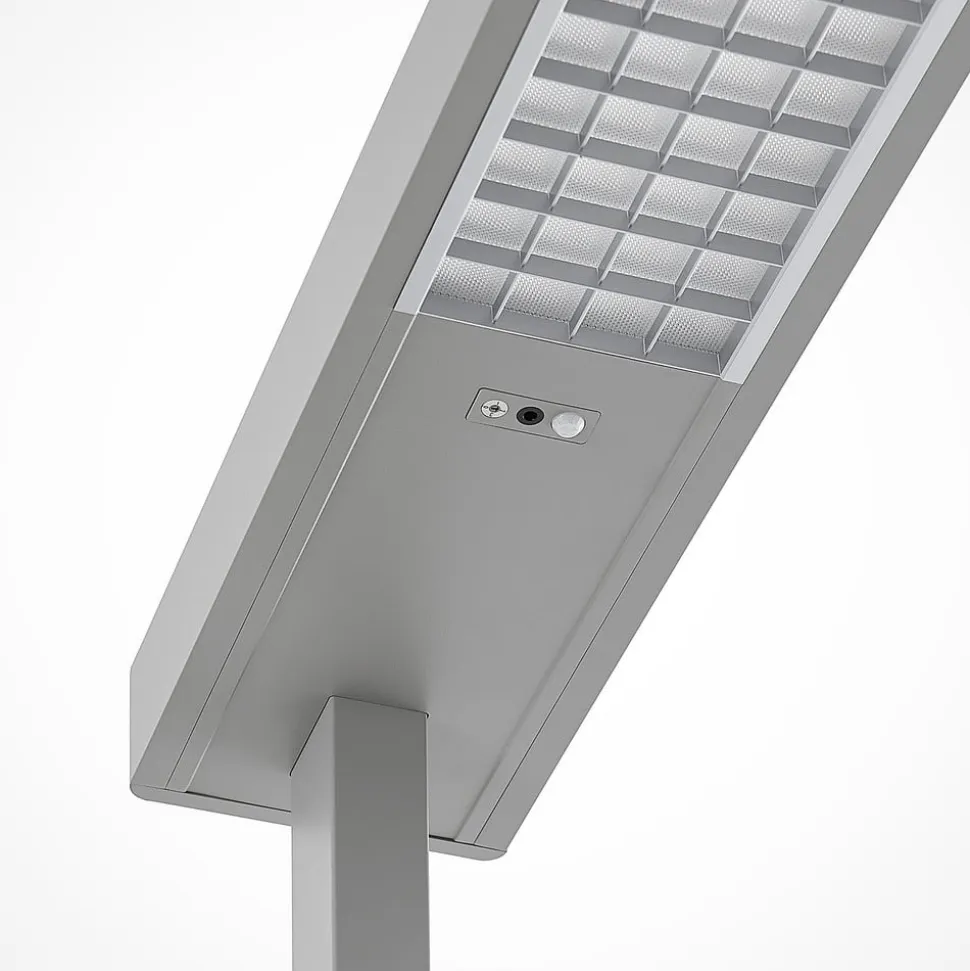 Arcchio LED-gulvlampe til kontor Susi, sølv, sensor, touchdæmper