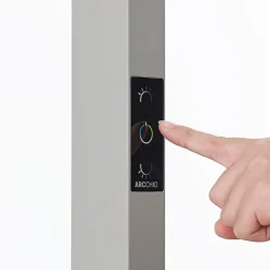 Arcchio LED-gulvlampe til kontor Susi, sølv, sensor, touchdæmper