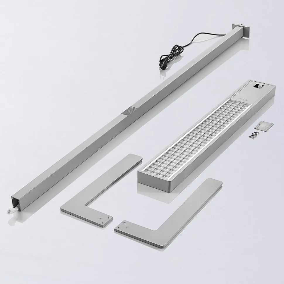 Arcchio LED-gulvlampe til kontor Susi, sølv, sensor, touchdæmper