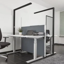 Arcchio LED-gulvlampe til kontor Jolinda, sæt med 2, sort, 4.000K
