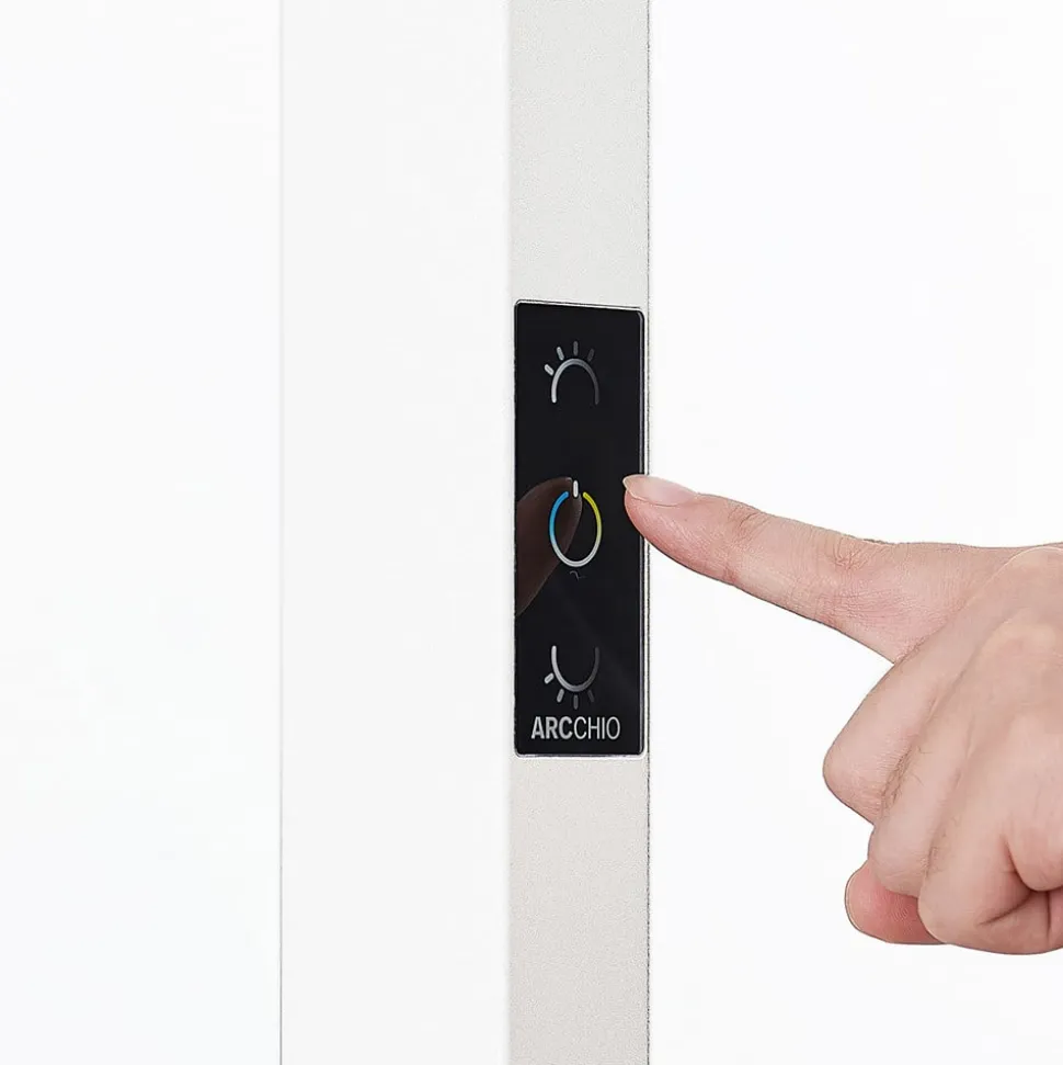 Arcchio LED-gulvlampe til kontor Susi, sæt med 2, hvid, sensor