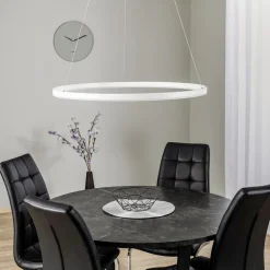 Arcchio LED-hængelampe Albiona, hvid, 1 ring, Ø 80 cm