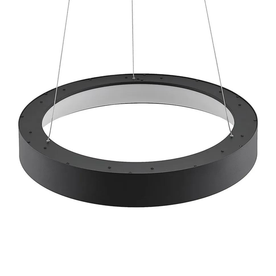 Arcchio LED-hængelampe Aleksi, Ø 60 cm, sort, metal, CCT