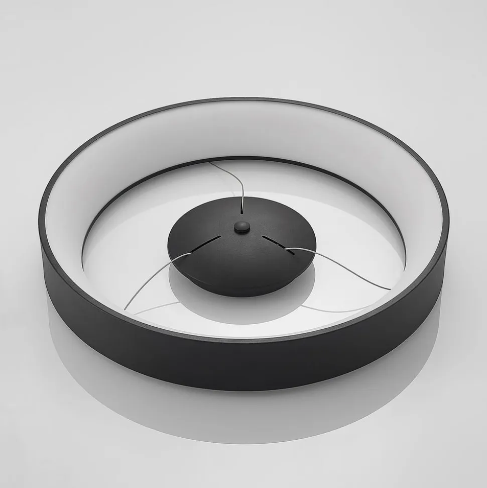 Arcchio LED-hængelampe Aleksi, Ø 60 cm, sort, metal, CCT