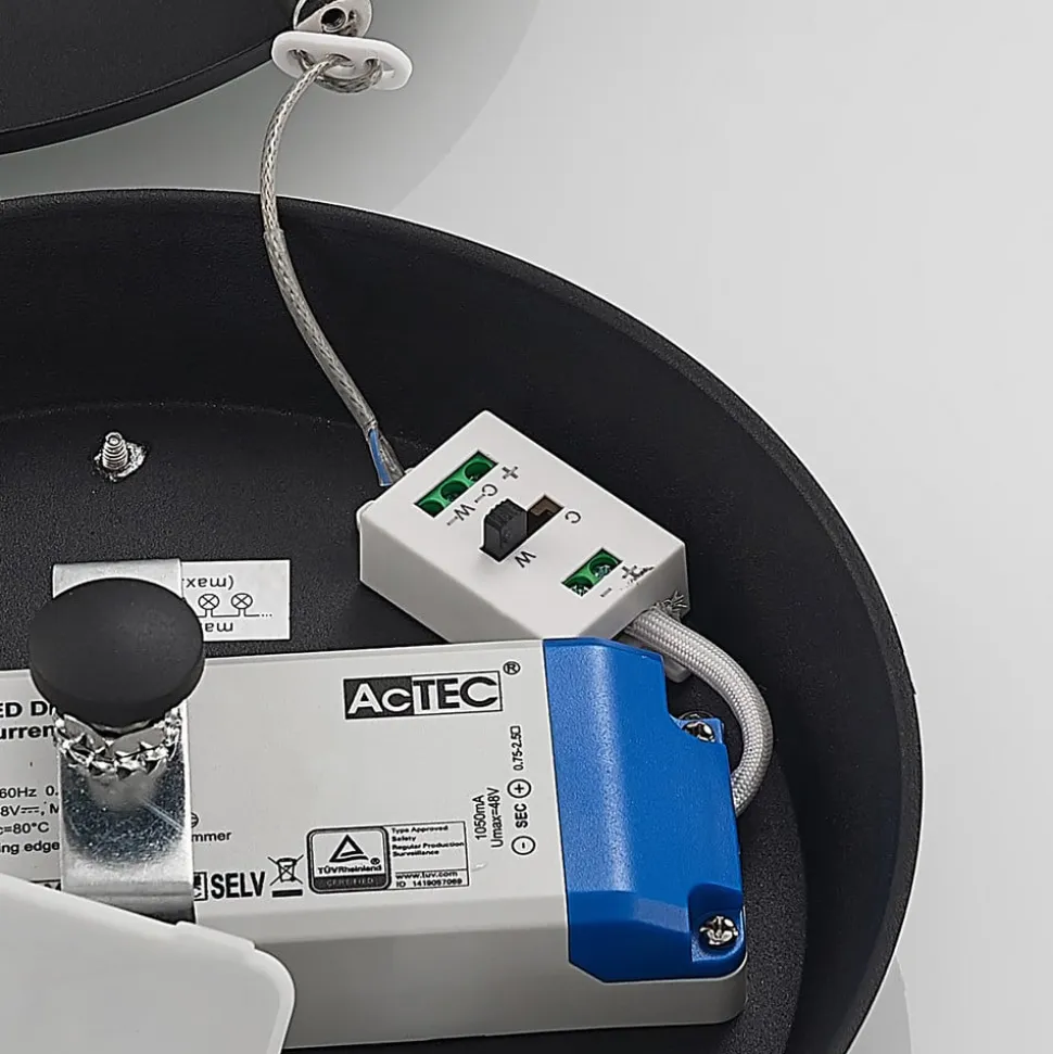 Arcchio LED-hængelampe Aleksi, Ø 60 cm, sort, metal, CCT