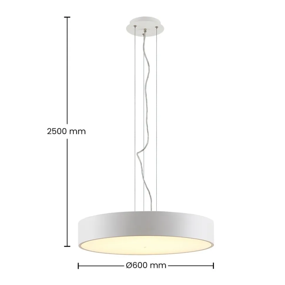 Arcchio LED-hængelampe Noabelle, Ø 60 cm, hvid, metal