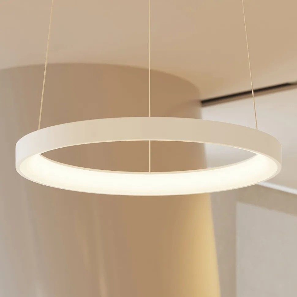 Arcchio LED-hængelampe Vivy, Ø 58 cm, hvid, metal