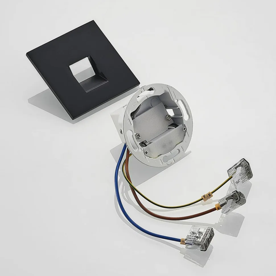 Arcchio LED-indbygningslampe Vexi, 7,5 cm x 7,5 cm, sort, CCT