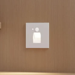 Arcchio LED-indbygningslampe Neru, 7 cm, hvid, kantet, sensor