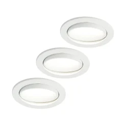 Arcchio LED-indbygningslampe Katerin, hvid, drejelig, 3-pak