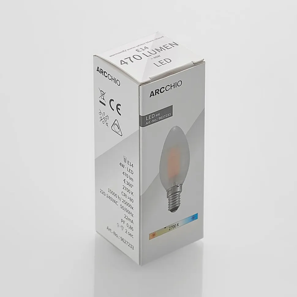 Arcchio LED-kertepære E14, 4 W, 2.700 K, dæmpbar, sæt med 2 stk