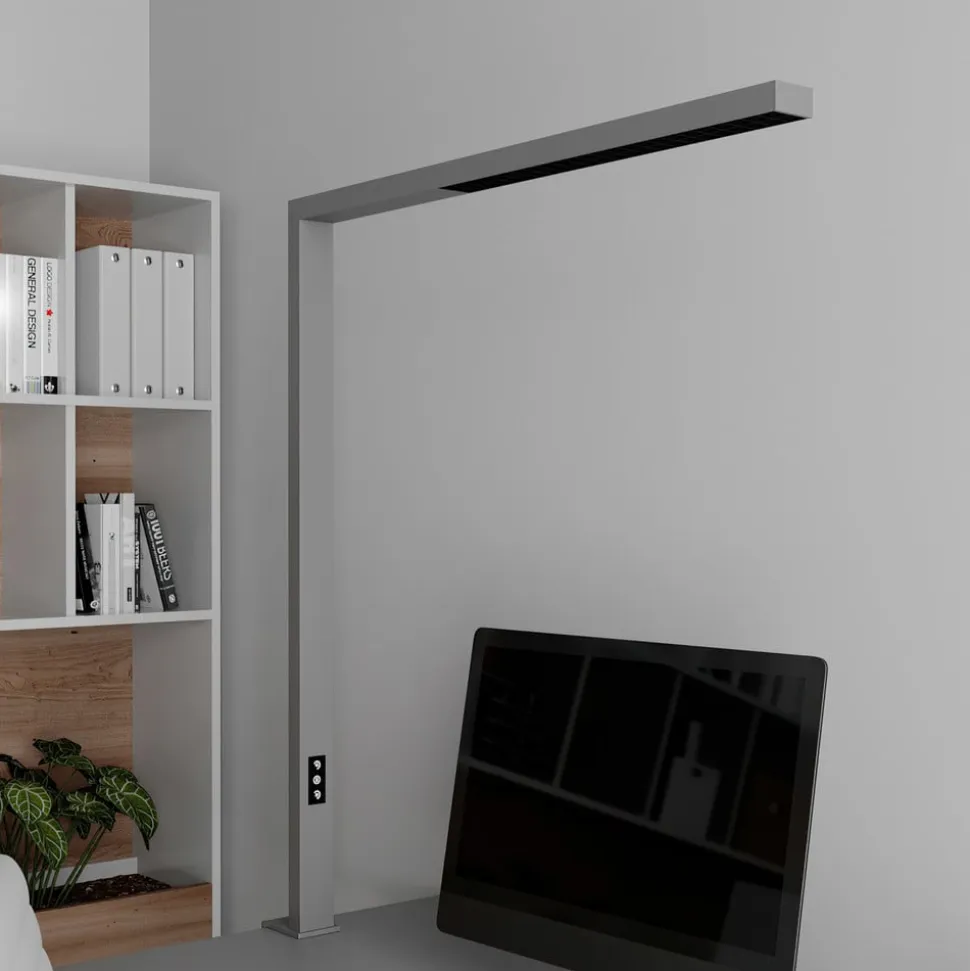 Arcchio LED-klemmelampe Jolinda, sølv, metal, dæmpbar