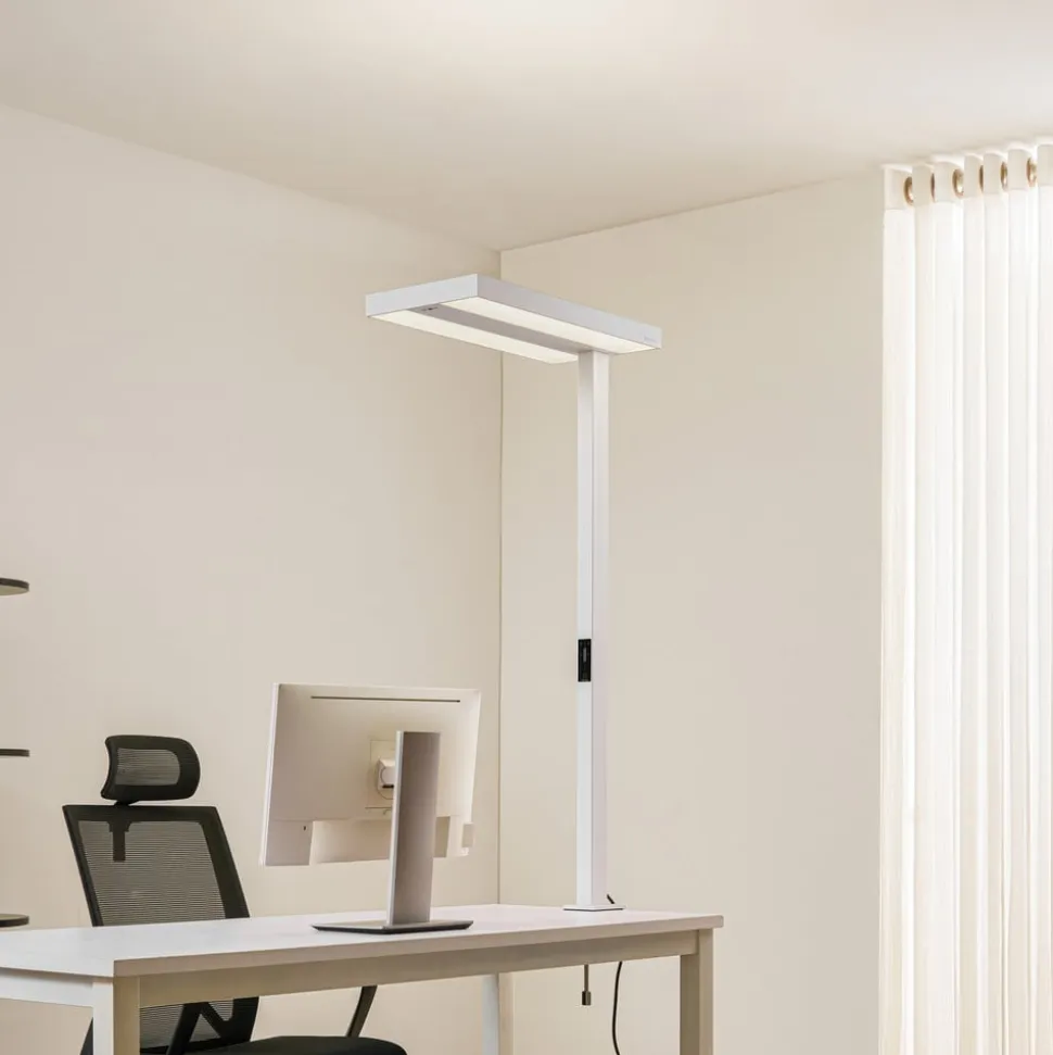 Arcchio LED-klemmelampe Logan, hvid, dæmpbar, sensor