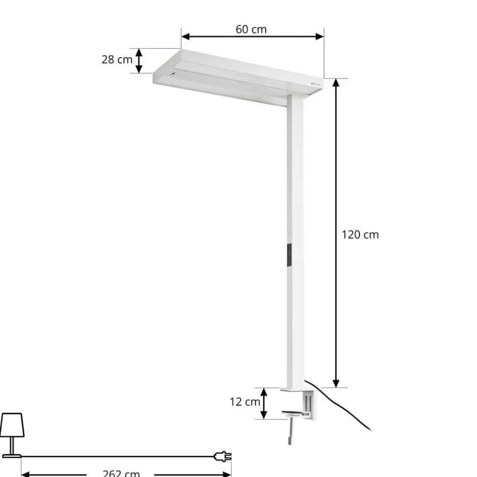 Arcchio LED-klemmelampe Logan, hvid, dæmpbar, sensor