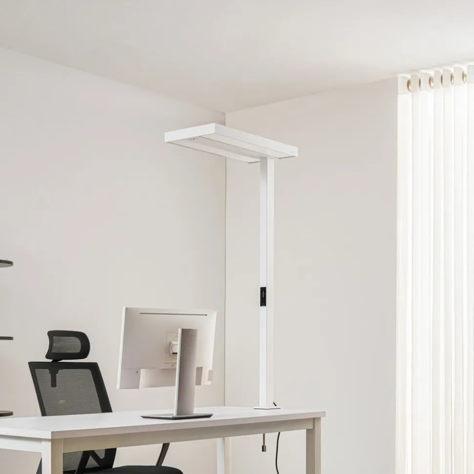 Arcchio LED-klemmelampe Logan, hvid, dæmpbar, sensor