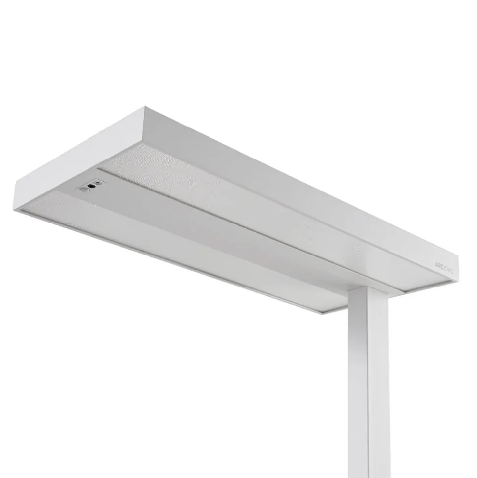Arcchio LED-klemmelampe Logan, hvid, dæmpbar, sensor