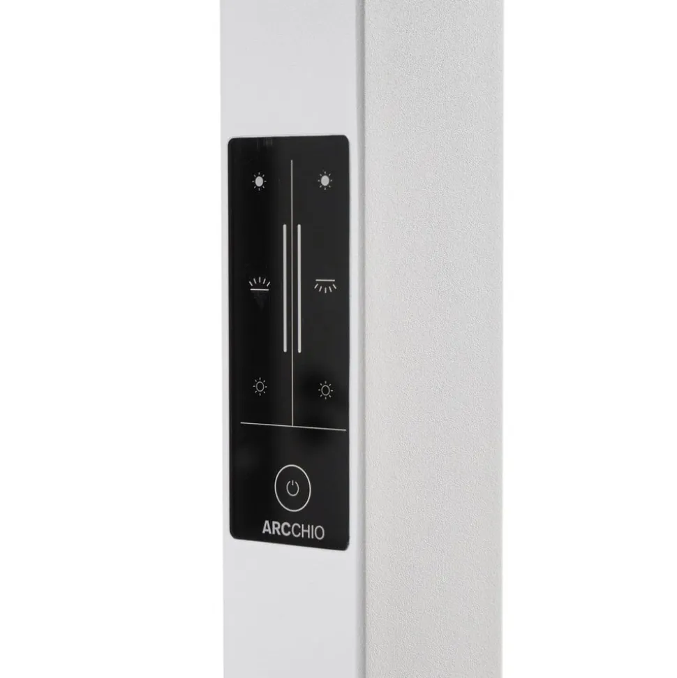 Arcchio LED-klemmelampe Logan, hvid, dæmpbar, sensor