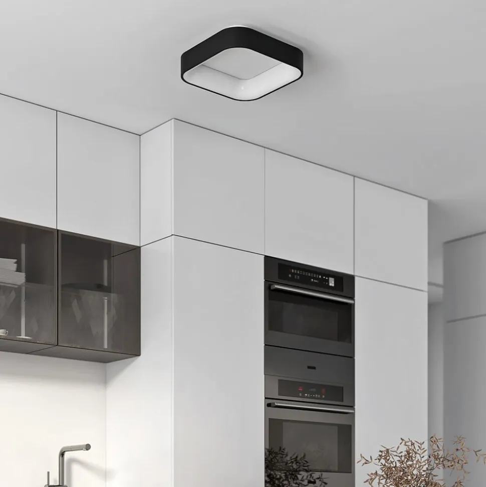Arcchio LED-loftlampe Aleksi, 45 x 45 cm, sort, CCT