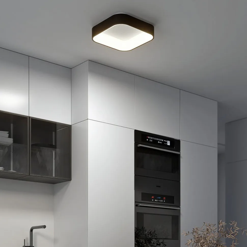 Arcchio LED-loftlampe Aleksi, 45 x 45 cm, sort, CCT