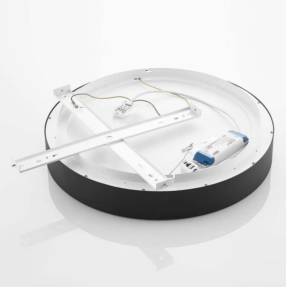 Arcchio LED-loftlampe Aleksi, Ø 60 cm, sort, metal, CCT