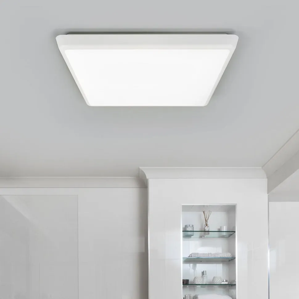 Arcchio LED-loftlampe Augustin, 40 x 40 cm, hvid, IP54