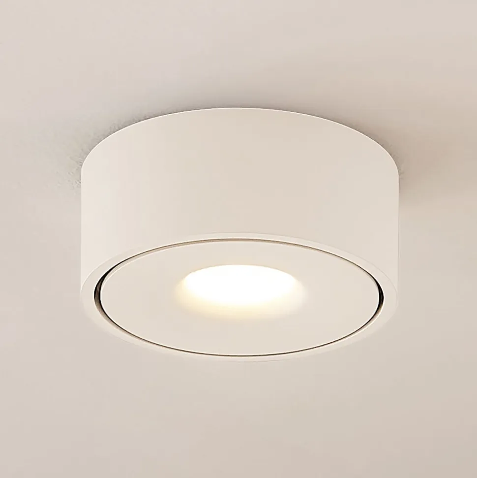 Arcchio LED-loftlampe Rotari, hvid, metal, Ø 12 cm