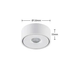 Arcchio LED-loftlampe Rotari, hvid, metal, Ø 12 cm
