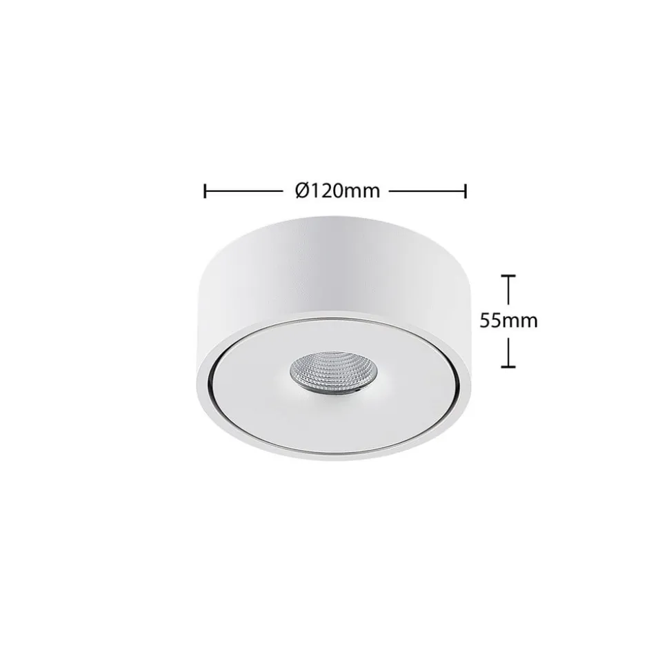 Arcchio LED-loftlampe Rotari, hvid, metal, Ø 12 cm