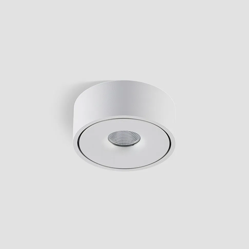 Arcchio LED-loftlampe Rotari, hvid, metal, Ø 12 cm