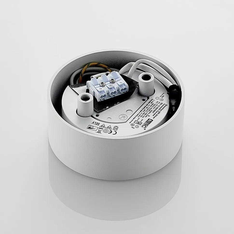 Arcchio LED-loftlampe Rotari, hvid, metal, Ø 12 cm